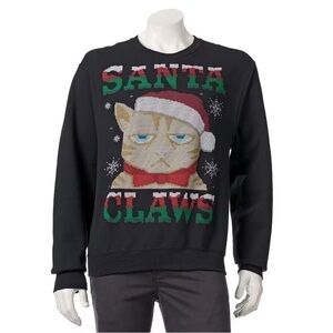 Dec 25th Unisex Size Large Santa Claws Ugly Christmas Sweater Black Crewneck